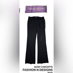 Ciello Couture Black Pinstripe  Trousers